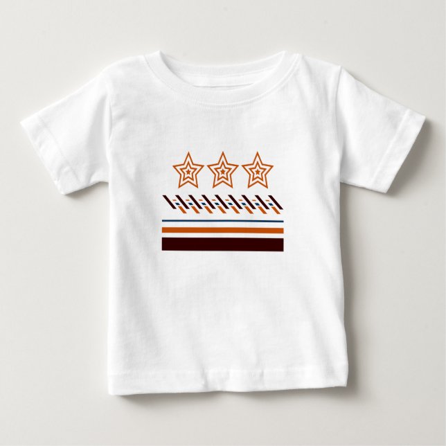 Summer Baby Three -Star Stripes Baby T-Shirt (Front)
