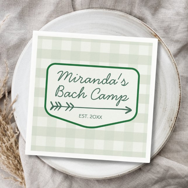 Summer Bach Camp Gingham Bachelorette Camping Napkins (Summer Bach Camp Gingham Bachelorette Camping Napkins)