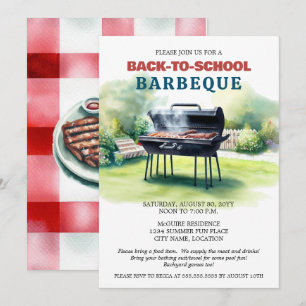 Summer Back to School BBQ Party Invitation