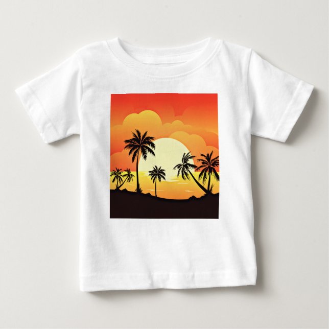 Summer Background with Palm Trees-32134  Baby T-Shirt (Front)