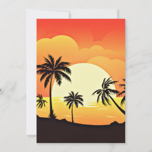 Summer Background with Palm Trees-32134 Invitation