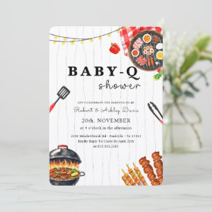 Summer Backyard Barbecue Baby Q Baby Shower Invitation