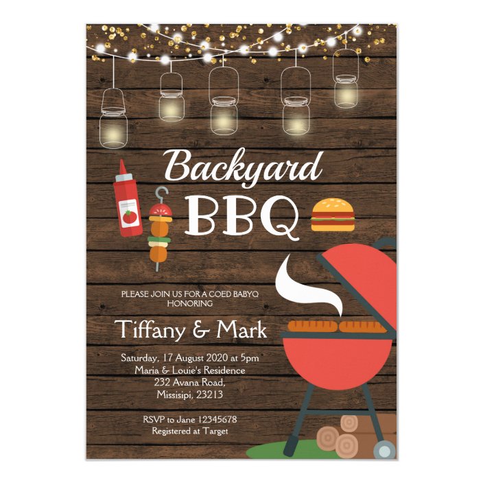Summer Backyard Bbq Coed Baby Shower Invitation Zazzle Summer Backyard Bbq Coed Baby Shower