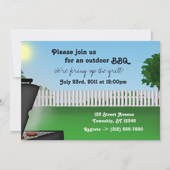 Summer Backyard BBQ Invitations (Front)