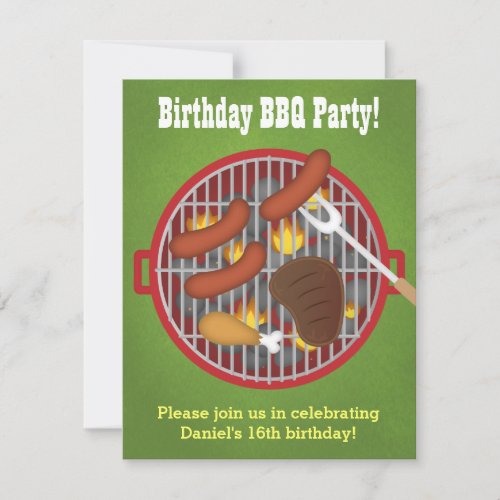 Summer Backyard BBQ Party Invitations