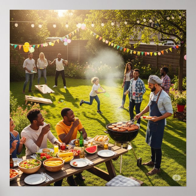 Summer Backyard BBQ Poster (Front)