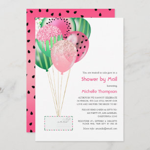 Summer Balloons Baby or Bridal Shower by Mail Invitation