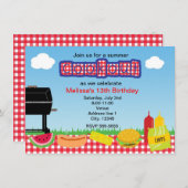 Summer Barbecue BBQ Cookout Park Invitations (Front/Back)