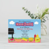 Summer Barbecue BBQ Cookout Park Invitations (Standing Front)