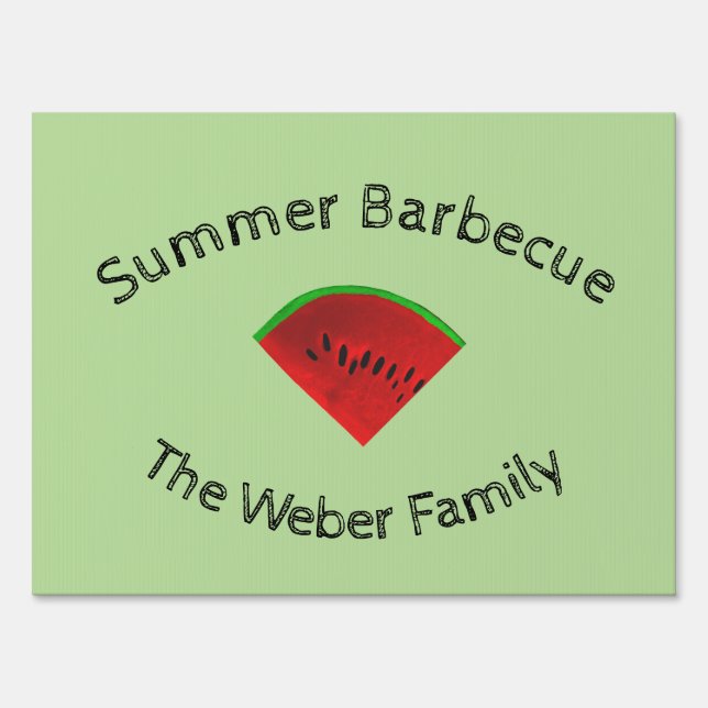 Summer Barbecue Watermelon Slice Yard Sign (Front)