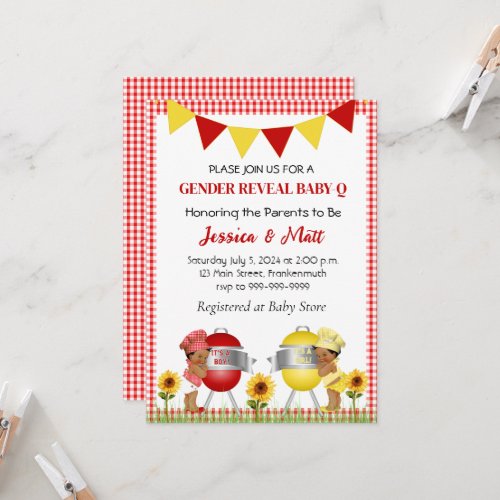 Summer Barbeque Baby Reveal Invitation