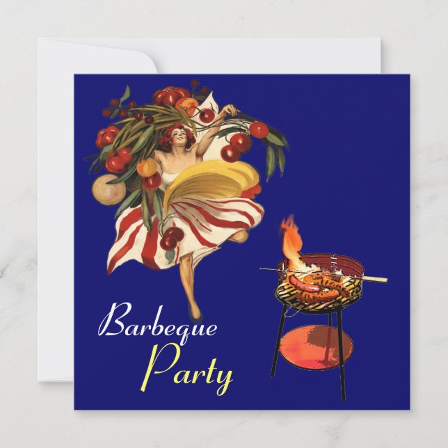 SUMMER BARBEQUE PARTY DANCE , ITALIAN KITCHEN INVITATION (Front)
