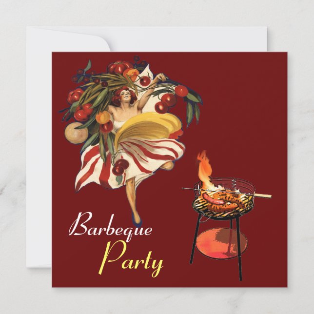 SUMMER BARBEQUE PARTY DANCE , ITALIAN KITCHEN INVITATION (Front)