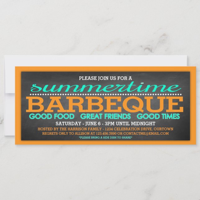 Summer Barbeque Party Invitation (Front)