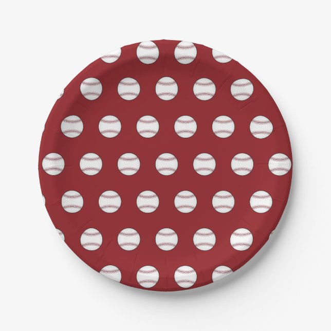 Summer Baseball Party Picnic Paper Plates (Front)