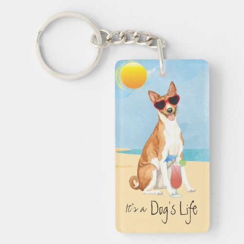 Summer Basenji Keychain