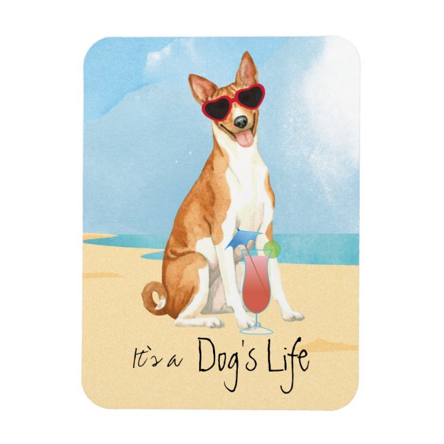 Summer Basenji Magnet (Vertical)