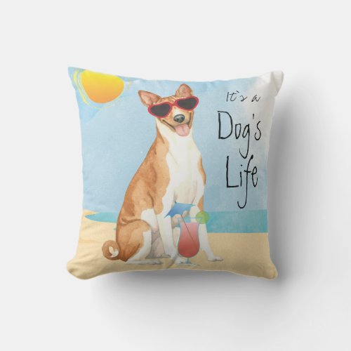 Summer Basenji Outdoor Pillow