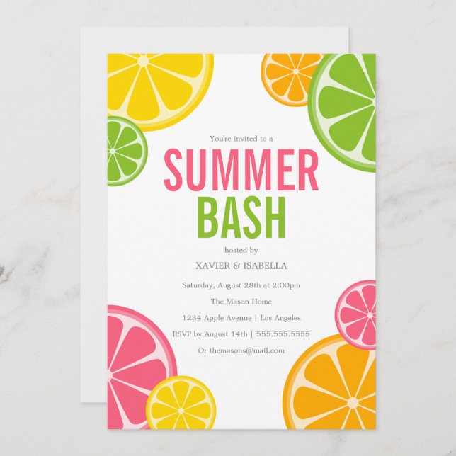 Summer Bash | Summer Party Invitation (Front/Back)