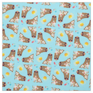 Summer Basset Hound Fabric