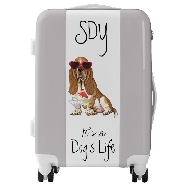 Summer Basset Hound Luggage (Front)
