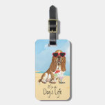 Summer Basset Hound Luggage Tag