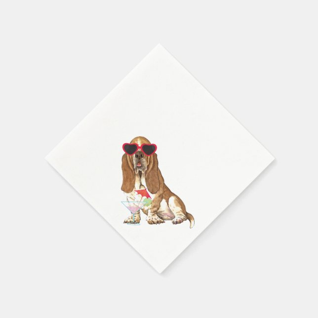 Summer Basset Hound Napkins (Corner)