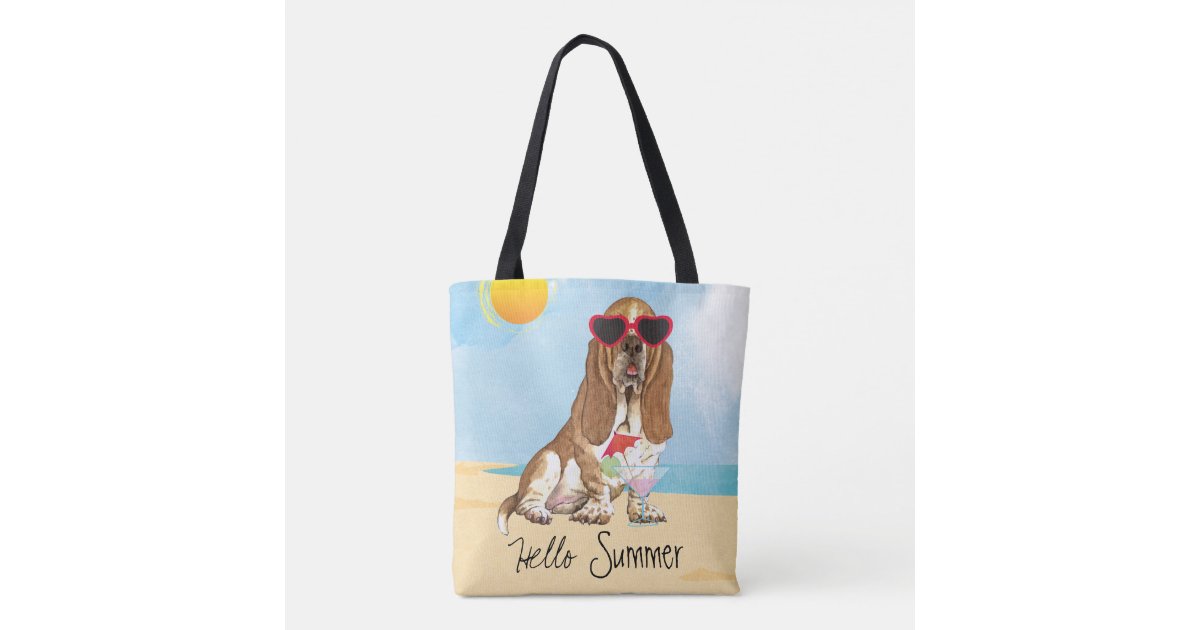 Literary Basset Hound Tote Bag | Zazzle