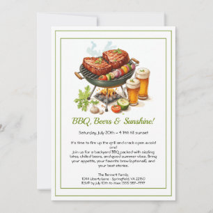 Summer BBQ & Beer Party Invitation – Backyard Cook