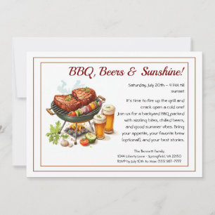 Summer BBQ & Beer Party Invitation – Backyard Cook