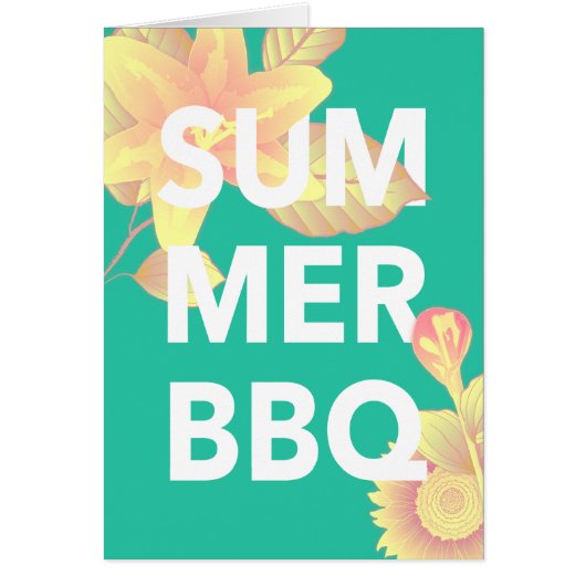 SUMMER BBQ bright floral Cards (Front)