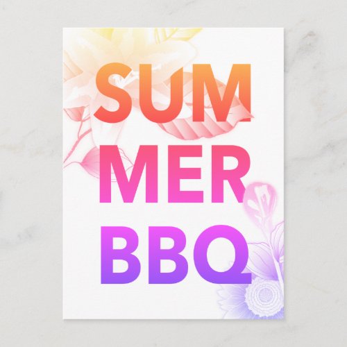 SUMMER BBQ bright floral Postcard