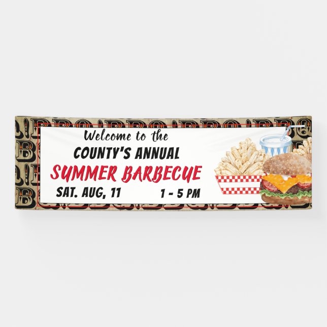 Summer BBQ Cookout Banner (Horizontal)