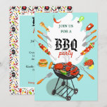 Summer BBQ Cookout Grilling Outdoor Party Invitation