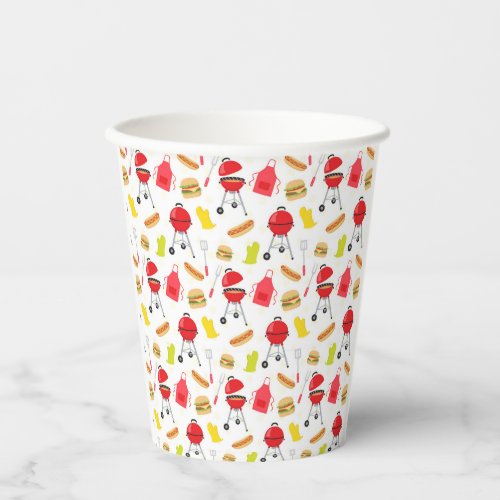 Summer BBQ Grill Cookout Pattern  Paper Cups