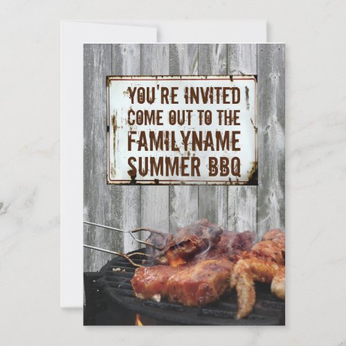 Summer BBQ  Invitations