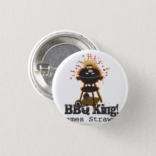 Summer BBQ King Grill Cooking Grilling Name Pinback Button