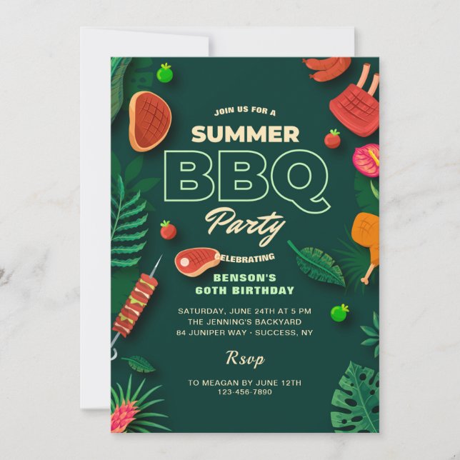 Summer BBQ Party  Invitation (Front)