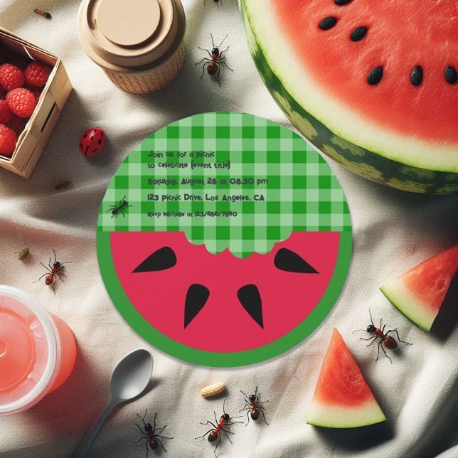 Summer BBQ Picnic Birthday Party Customizable Invitation (Summer BBQ Picnic Birthday Party Customizable Invitation)