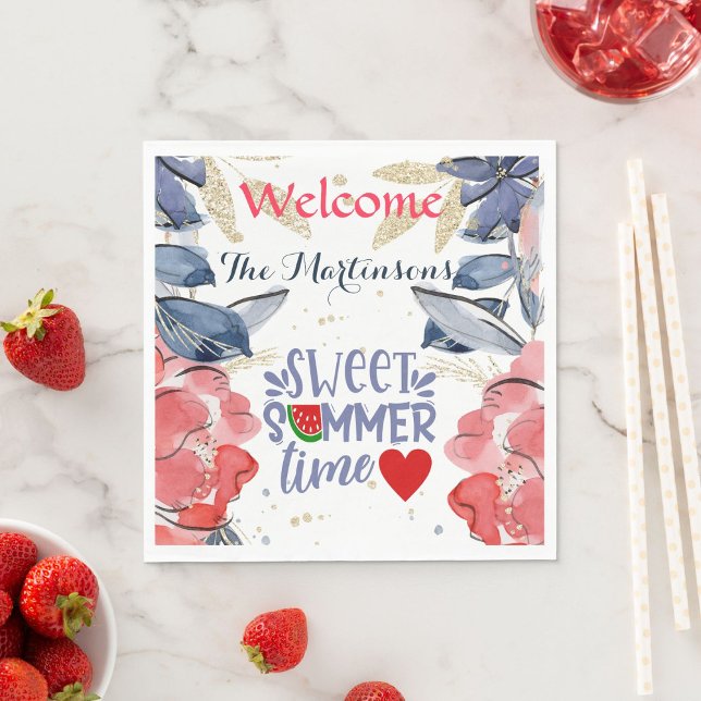 Summer BBQ Picnic Personalized Paper   Napkins (Creator Uploaded)
