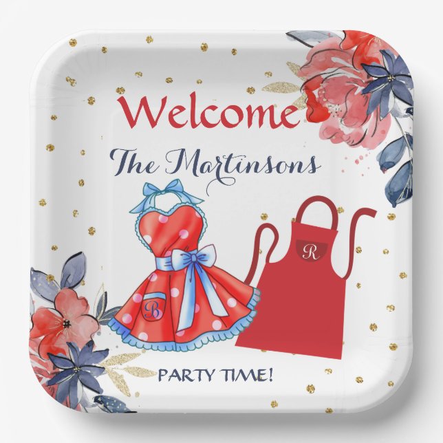 Summer BBQ Picnic Personalized  Paper Plates (Front)