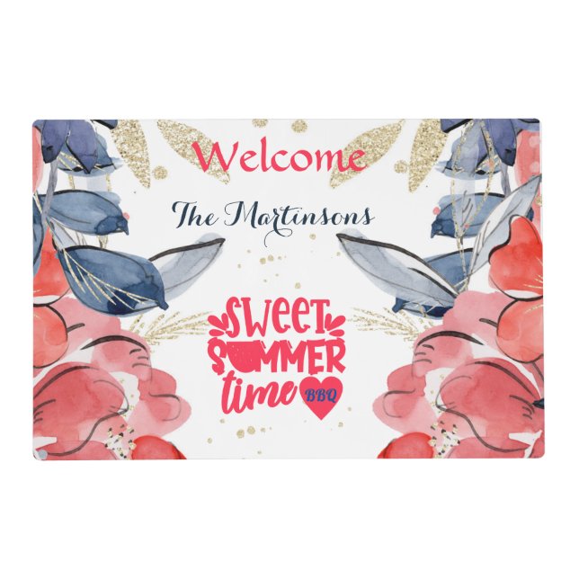 Summer BBQ Picnic Personalized  Placemat (Front)