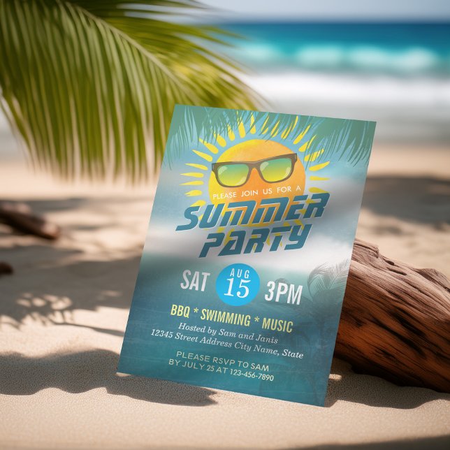 Summer BBQ / SWIMMING / MUSIC Party Invitation (Creator Uploaded)