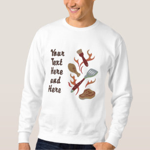 Summer BBQ Time  - Customize Embroidered Sweatshirt