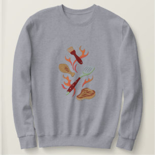 Summer BBQ Time Embroidered Sweatshirt