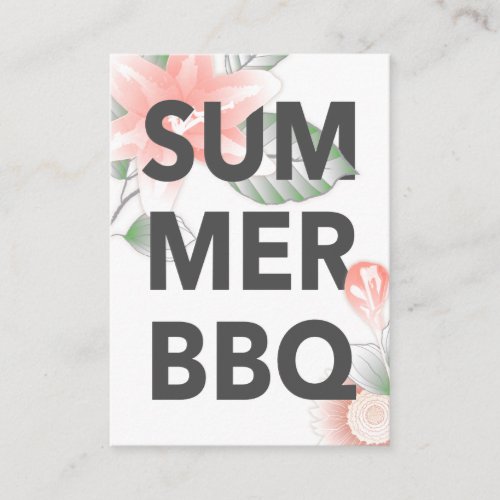 SUMMER BBQ vintage floral Enclosure Card