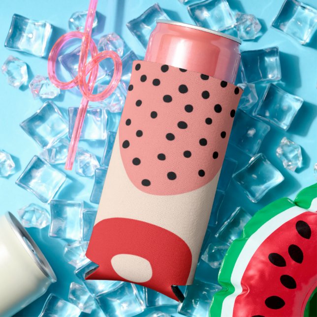 Summer Beach Abstract Pattern Colorful Rainbow Seltzer Can Cooler (In Situ Summer)