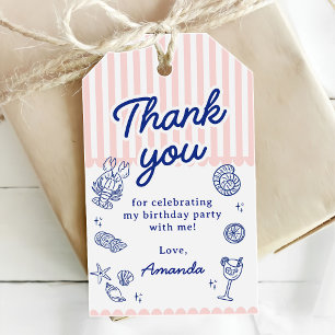 Summer Beach Adult Birthday Party Gift Tags