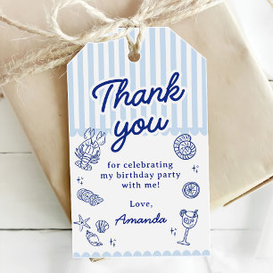 Summer Beach Adult Birthday Party Gift Tags