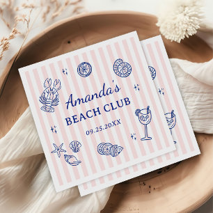 Summer Beach Adult Birthday Party Napkins